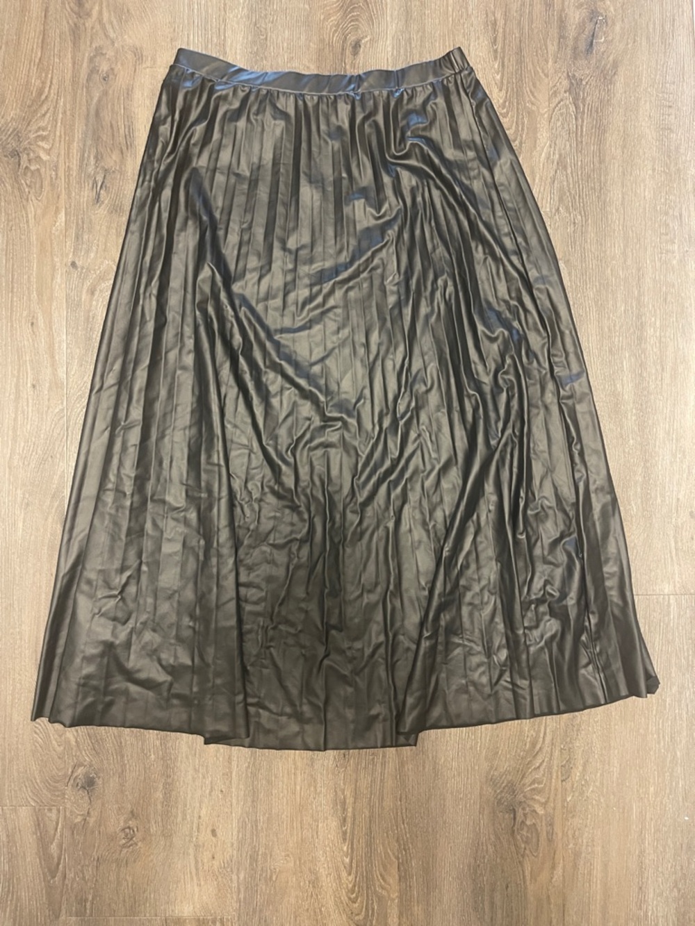 ASOS Black Pleated A-Line Midi Skirt